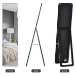 Full Length Mirror for Bedroom, Free Standing Dressing Mirror, Wall Mirror with Wood Frame, 15