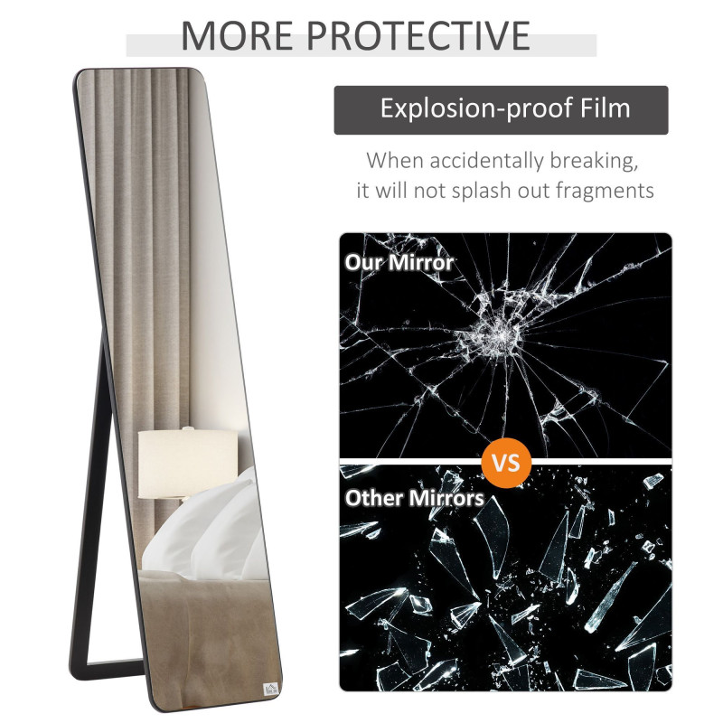 Full Length Mirror for Bedroom, Free Standing Dressing Mirror, Wall Mirror with Wood Frame, 15