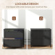 2 Drawer File Cabinet, Lockable Filing Cabinet with Adjustable Hanging Bar for Letter, A4 and Legal Size, Black