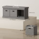 Shoe Storage Bench with Seat, Entryway Bench Seat with Cushion, 3 Fabric Drawers for Hallway, Grey