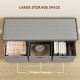 Shoe Storage Bench with Seat, Entryway Bench Seat with Cushion, 3 Fabric Drawers for Hallway, Grey