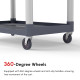 3-Tier Utility Cart Large Rolling Storage Trolley with 3 Shelves Metal Clean Service Cart, Restaurant, Hotel, Livingroom, Silver and Grey