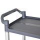 3-Tier Utility Cart Large Rolling Storage Trolley with 3 Shelves Metal Clean Service Cart, Restaurant, Hotel, Livingroom, Silver and Grey
