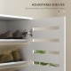 Shoe Storage Cabinet, Shoe Cabinet with 2 Slatted Doors for 15 Pairs of Shoes, White