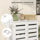 Shoe Storage Cabinet, Shoe Cabinet with 2 Slatted Doors for 15 Pairs of Shoes, White