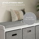 Shoe Storage Bench with Seat, Entryway Bench Seat with Cushion, 3 Fabric Drawers for Hallway, White