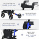 Rollator for Seniors with Seat, Back, Cane Holder, Aluminium Folding Rolling Walker with Adjustable Handle, Bag, Blue