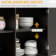Kitchen Island with Drop Leaf, Rolling Kitchen Cart with 2 Drawers, Adjustable Shelves and Wood Countertop, Black