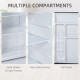 Compact Refrigerator, Mini Fridge with Freezer, Adjustable Shelf, Mechanical Thermostat and Reversible Door, Silver