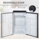 Compact Refrigerator, Mini Fridge with Freezer, Adjustable Shelf, Mechanical Thermostat and Reversible Door, Silver