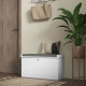 Shoe Storage with Seat, Upholstered Hallway Bench, Shoe Bench with Flip Drawer, Adjustable Shelf for 8 Pairs of Shoes