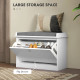 Shoe Storage with Seat, Upholstered Hallway Bench, Shoe Bench with Flip Drawer, Adjustable Shelf for 6 Pairs of Shoes