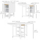 Folding Dining Table with Storage, Drop Leaf Kitchen Table for Small Spaces, White