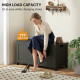 Storage Trunk with 2 Safety Hinges, Modern Entryway Bench with Side Handles, Storage Chest for Living Room, Black