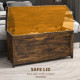 Storage Trunk with 2 Safety Hinges, Modern Entryway Bench with Side Handles, Storage Chest for Living Room, Rustic Brown