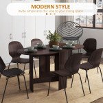 Oval Folding Dining Table, Space Saving Drop Leaf Kitchen Table for Dining Room, Living Room, Distressed Brown