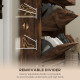 Slim Shoe Storage with 2 Flip Drawers and Adjustable Shelves Shoe Cabinet Organizer for 12 Pair, Rustic Brown