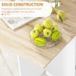 Folding Dining Table, Space Saving Drop Leaf Table with Drawer and Storage Shelves for Kitchen, Dining Room, Oak