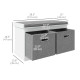 Shoe Storage Bench with Seat, Entryway Bench Seat with Cushion, 2 Fabric Drawers for Hallway, White