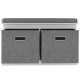 Shoe Storage Bench with Seat, Entryway Bench Seat with Cushion, 2 Fabric Drawers for Hallway, White