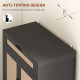 Kitchen Sideboard, Boho Storage Cabinet with 2 Rattan Decorated Doors and Drawer for Dining Room, Black