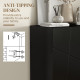 Narrow Shoe Storage Cabinet with Soft-Close Hinges and Adjustable Shelves for 15-20 Pairs of Shoes, High Gloss Black