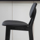 Bar Stools Set of 2, PU Leather Counter Height Barstools, Bar Chairs with Footrest and Solid Wood Legs, Black