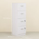 Vertical Filing Cabinet with Lock, 4 Drawer File Cabinet with Adjustable Hanging Bar for A4 and Letter Size, White