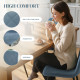 Dining Chairs Set of 4, Upholstered Dining Room Chairs with Steel Legs, Modern Kitchen Chair for Dining Room, Light Blue