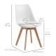 Modern Dining Table Chairs Set of 4, Rubber Wood Kitchen Table Chairs with PU Leather Cushion for Living Room, Bedroom