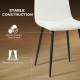 Dining Chairs Set of 4, Upholstered Dining Room Chairs with Steel Legs, Modern Kitchen Chair for Dining Room, Cream