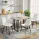 Dining Chairs Set of 4, Upholstered Dining Room Chairs with Steel Legs, Modern Kitchen Chair for Dining Room, Cream