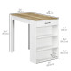 Bar Table with Drawer and 3 Storage Shelves, Bar Height Table, High Top Pub Table for Home Bar, Kitchen, Grey