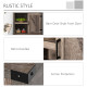 Rustic Barn Door Storage Cabinet Modern Farmhouse Buffet Sideboard for Kitchen & Dining Room  Dark Oak