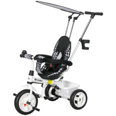 Qaba 6 in 1 Kids Tricycle with Removable Handlebar and Canopy, White
