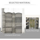 6 Ft Tall Folding Room Divider, 4 Panel Portable Privacy Screen, Hand-Woven Partition Wall Divider, Mixed Grey