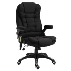 Ergonomic Office Chair Large Leather Massage Executive High Back Reclining Swivel Wheels Black