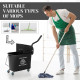 Compact Mop Bucket with Wringer, Mop Bucket on Wheels, 5 Gallon, Separate Dirty and Clean Water, Black