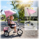 Qaba 6 in 1 Toddler Tricycle Stroller with Basket, Canopy, 5-point Safety Harness, for 12-60 Months, Pink