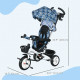 Qaba 6 in 1 Toddler Tricycle with Parent Push Handle, Canopy, Storage Baskets, Cupholder, Light Blue