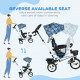 Qaba 6 in 1 Toddler Tricycle with Parent Push Handle, Canopy, Storage Baskets, Cupholder, Light Blue