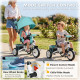 Qaba 6 in 1 Tricycle for Toddler 1-5 Years with Parent-Push Handle, Green