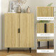 Entryway Shoe Cabinet with 5-Tier Shelving and Adjustable Shelves, 15 Pair Shoe Storage Organizer for Hallway, Oak