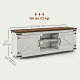 Farmhouse TV Stand Small Minimalist Barn Doors Cable Management for 65
