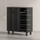 Shoe Storage with Double Doors and Open Shelves 17 Pair Shoe Storage Organizer for Entryway Hallway Black