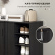 Shoe Storage with Double Doors and Open Shelves 17 Pair Shoe Storage Organizer for Entryway Hallway Black