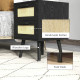Boho Nightstands Set of 2, Bedside Tables with 2 Drawers for Living Room, Bedroom, Black