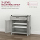 Farmhouse Kitchen Storage Cabinet, Sideboard Buffet Cabinet with 2 Rustic Barn Doors and Drawer, Grey