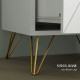 Modern Bedside Table, Accent Nightstand with 2 Drawers, Bed End Table for Bedroom, Living Room, White