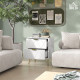 Modern Bedside Table, Accent Nightstand with 2 Drawers, Bed End Table for Bedroom, Living Room, White